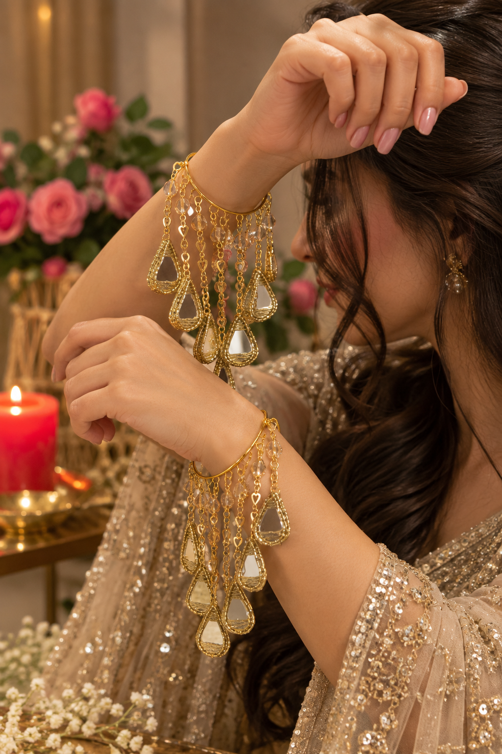 Ruhani Bangles worn as a pair on wrists
