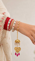 Custom Heart Bracelet Rakhi with personalised gold heart pendant